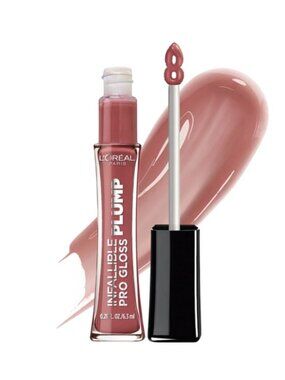 2 X L'oreal  Infallible Pro-Gloss Plump Lip Gloss-Radiant Mauve 604